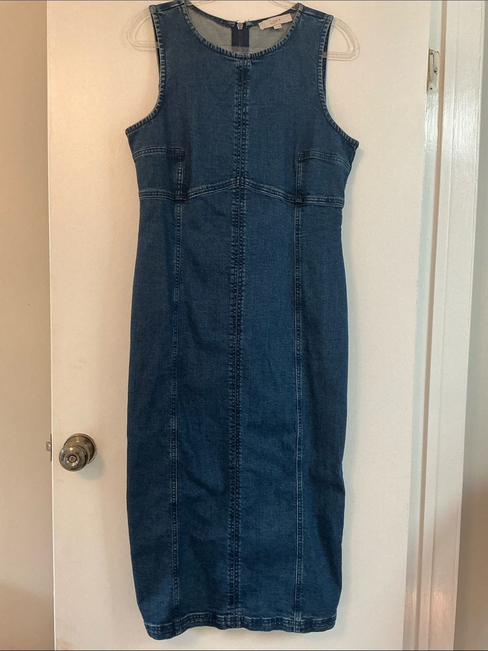 LOFT denim midi dress size 10